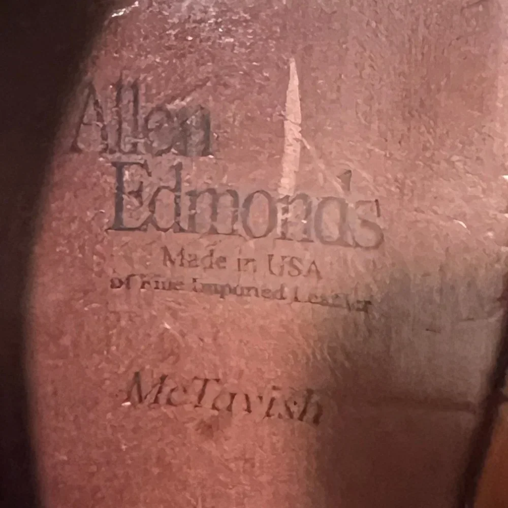Allen Edmonds McTavish Black‎ 7/5 D Black Leather Wingtip Dress Shoes
